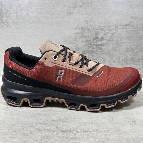 On Cloud Cloudventure Waterproof Trail Running Shoes - Women's Size 8.5 - Red - Picture 4 of 9